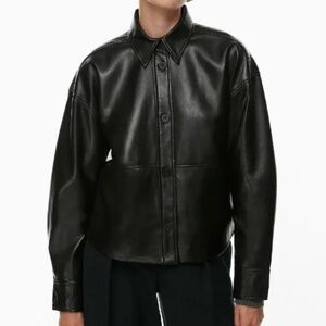 Aritzia Babaton Vegan Leather Pelli Hip Shirt